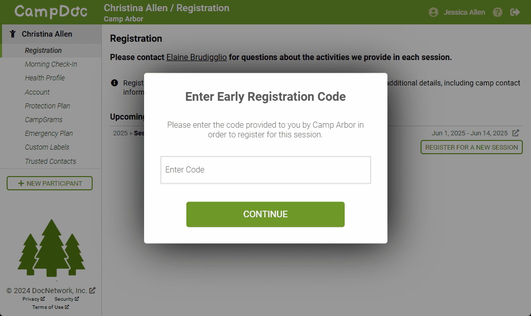 CampDoc Early Registration