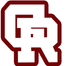 Logo of CampDoc customer Gabriel Richard Catholic High School Athletics Youth Program, featuring stylized letters 'GR' in maroon and white.